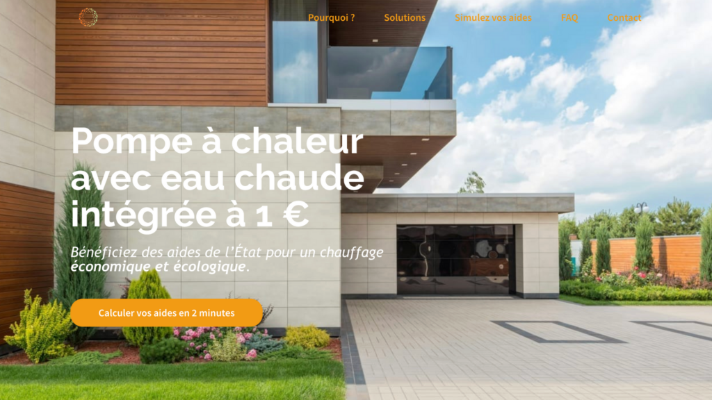 Site web - Pompe à chaleur à 1€